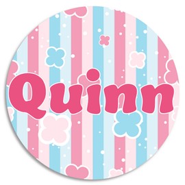 Kiwi Gifts Quinn - 100 Pack Circle Stickers 3 Inch - Name Tag Water Bottle School Supplies