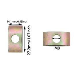 M8 Half Moon Nut MEETOOT 30PCS Zinc Half Moon Shaped Washer Spacer Furniture Hardware Accessories for Furniture Connect