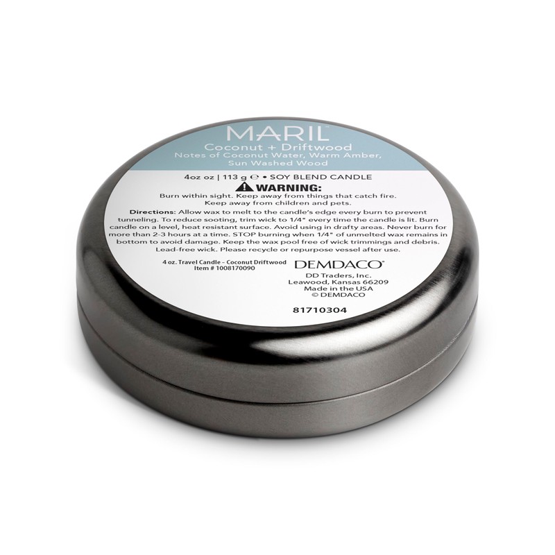 MARIL Collection Scented Demi 1.75 Ounce Wax and Tin Lidded