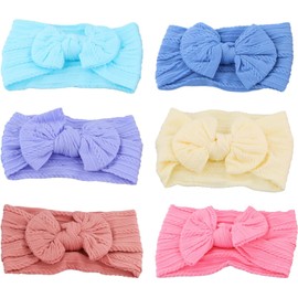 Diademas para Bebé y Niña 6 Piezas, Lazos para el Pelo de Nailon Suave, Bandas Elásticas sin Marcas para Recién Nacidas, Bebés Pequeñas y Niños Pequeños, Accesorios para el Cabello Multicolor