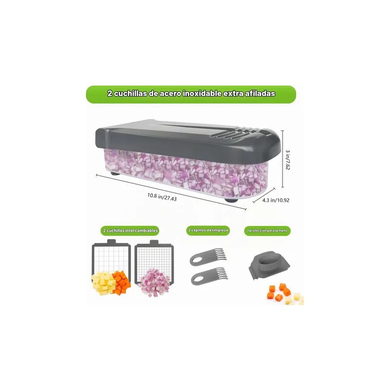Picadora De Alimentos Multifuncional Manual 1.2 L Gris