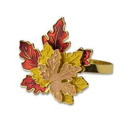 Beautiful Autumn Colored Fall Maple Leaf Napkin Rings Set of 4