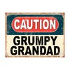 Shawprint Caution Grumpy Grandad Funny Metal Signs Home Pub Indoor