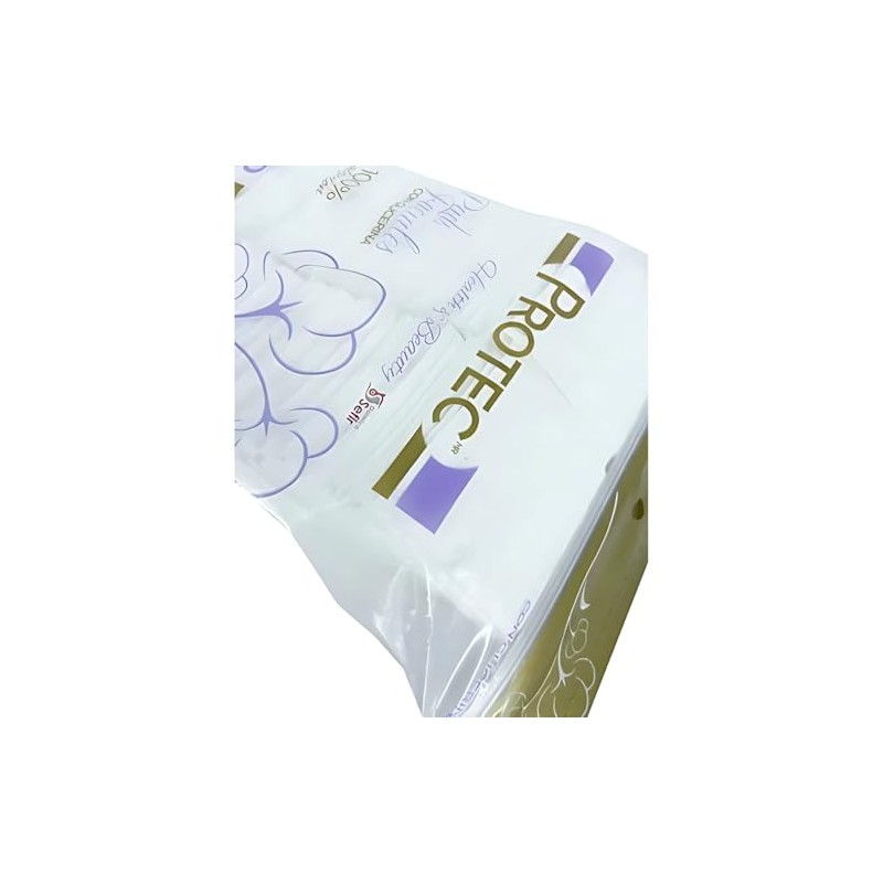 Protec Pads Faciales con Glicerina, Cuadrados, 100% Algodón, 100 Piezas,