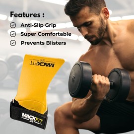 MacxFit 24 Cross Training Grips for Men & Women: Pull-Ups, Weightlifting, Gymnastics, & WODs, Fingerless, Breathable, Durable, & Comfortable Carbon Fibre Fit from Jaymax (Large/Extra Large)