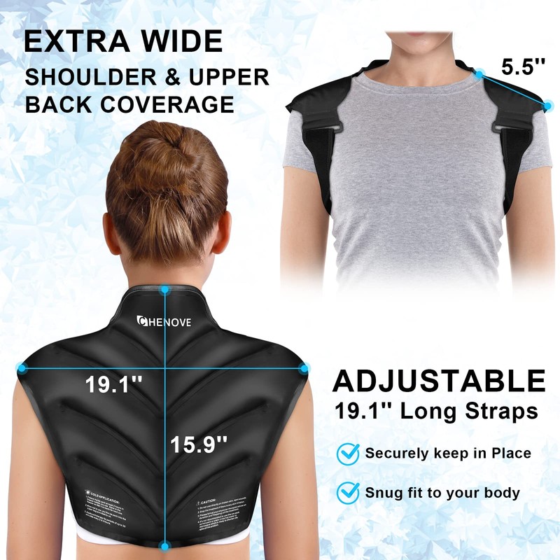 Chenove Ice Pack for Shoulders Upper Back with Strap, Neck