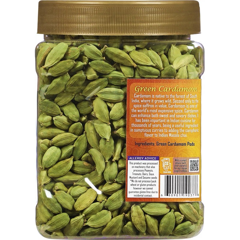 Rani Green Cardamom Pods Spice (Hari Elachi) 14oz (400g) PET