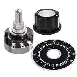 Taiss 2pcs RV24YN20S 10K Potentiometer Single Turn Carbon Film Rotary Taper Potentiometer Used for Inverter speed regulation Motor speed control + 2pcs A03 knob + 2pcs dials (B103 10K ohm)