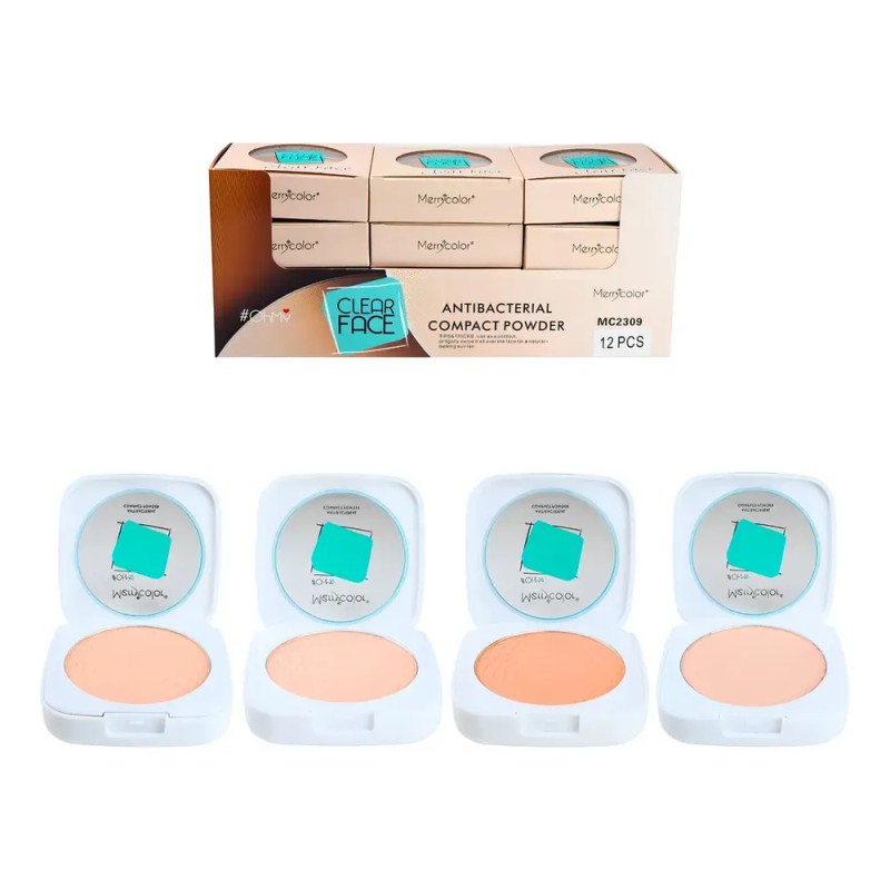 Polvo Compacto Maquillaje 10g 4 Tonos 12pzas 4 Tonos