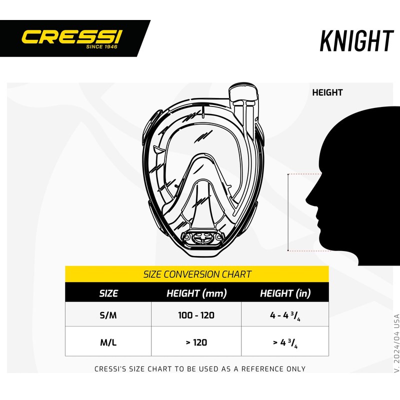 Cressi Unisex's Knight Full Face Mask with Comfortable Facial for
