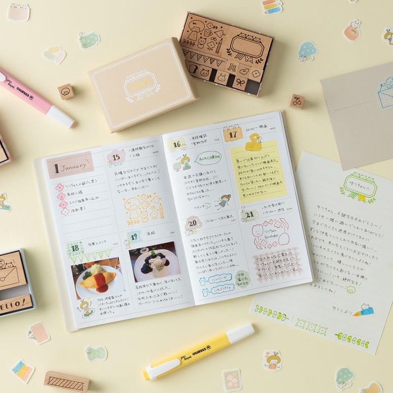 mizutama Marks Wooden Stamp Set Mix MZT-STM2-C