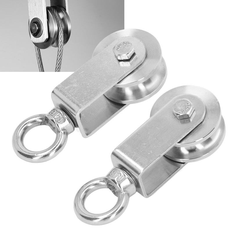 2PCS Cable Pulley Wheels 360 Degree Rotation Stainless Steel Pulley