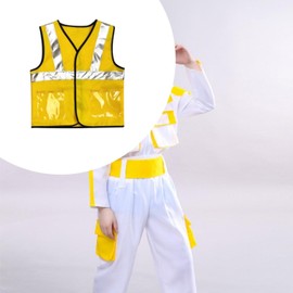 LOVIVER Engineer Children Vest Kids Worker Costume Worker Role Birthday Gift Kids Builder Career Outfit for Kids Age 3-10 Years Child