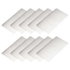 METALLIXITY Blank Metal Card (80mm x 40mm x 0.4mm) 20Pcs, Brushed 201 Stainless Steel Nameplate - for Home Indoor DIY Signage Etching, Silver Tone