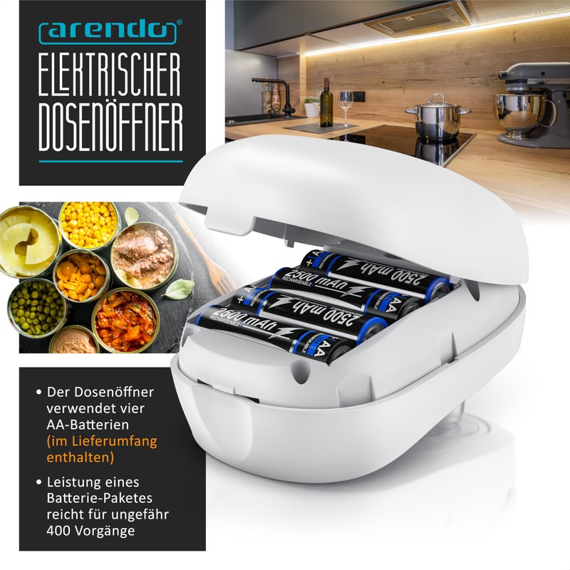 Arendo - One Touch electric can opener - with automatic
