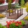 VINGLI 5 ft Garden Bridge, Classic Wooden Arch with Safety