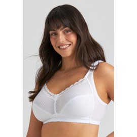 Miss Mary of Sweden Diamond Wireless Full Cup Bra that Provides Superior Support, White