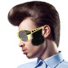 Nereds Gold Rockstar Costume Glasses with Sideburns Rock Style Glasses