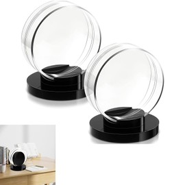 Eowppue 2 x Hockey Puck Storage Box with Clear Housing and Black Base - Present Your Autograph Hockey Puck Stylish with the Puck Holder