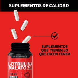 L- Citrulina Malato 21  1500mg De L - Citrulina Malato Puro Pre Entreno L - Citrulline Malate Oxido Ntrico - Tecnologa De Cpsulas Veganas Pre Workout 