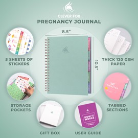Clever Fox Pregnancy Journal & Memory Book - 9 Month Weekly Pregnancy Planner & Notebook for Expecting Moms – Pregnancy & Baby Keepsake Book - Gift for First Time Moms - Hardcover, 9x10.5″ (Mint