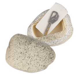 Fake Rock Key Hider Safe for Outdoor Garden or Yard, Large Size Design Hide A House Spare Key Lock Box For Outside（TypeA White，1 Pack)…