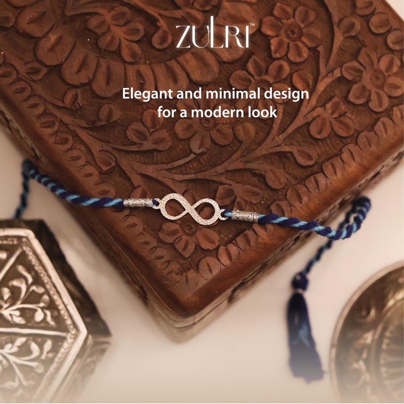 ZULRI 92.5 - Hilo azul infinito de plata pura para