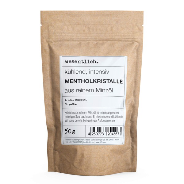 wesentlich. Menthol crystals 50 g – for the sauna – best quality, for an intensely refreshing sauna experience