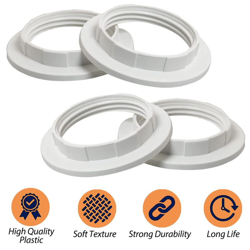 iTYOOS 8-Piece Lamp Adapter Ring Set - Metal Shade Collar