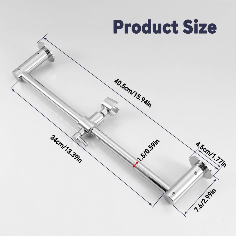 Shower Slide Bar Adjustable Handheld Shower Head Holder Wall Mount