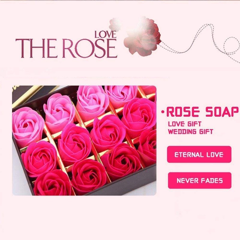 XLKJ 18 pieces rose scented soaps in gift box