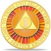 1 Year Anniversary Sobriety Coin | Orange & Red Triangular