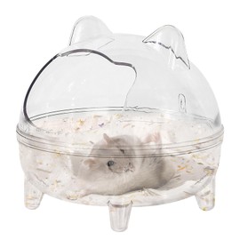 UOCAI Hamster Sandbad, Hamster Bad Waschraum Transparentes Acryl-Sand-Badezimmer für Hamster Badezimmer Badewanne Hamstertoilette Hamster Sand Badezimmer Sandkasten