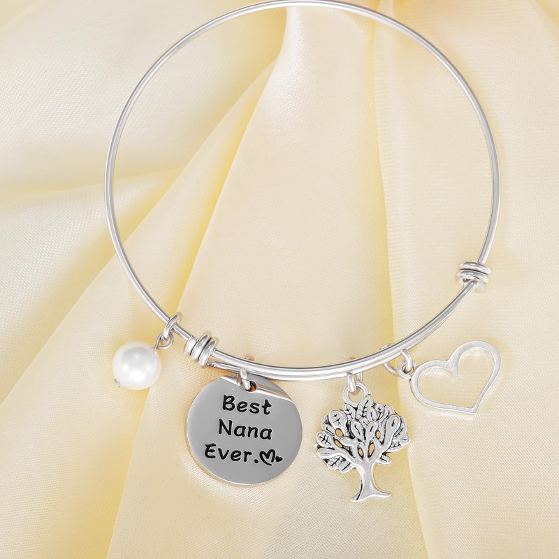 Kivosliviz Best Nana Ever Bracelet Birthday Gift for Nana Expandable