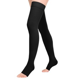Athvibid Thigh High 20-30mmHg Compression Stocking, Compression Socks for Women & Men Circulation with Silicone Dot Band,Relieves muscle soreness