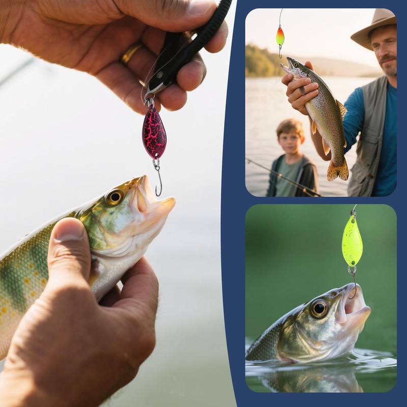 Trout Spoon Set, Trout Bait, 2.5 g/3.5 g/5 g, Fishing