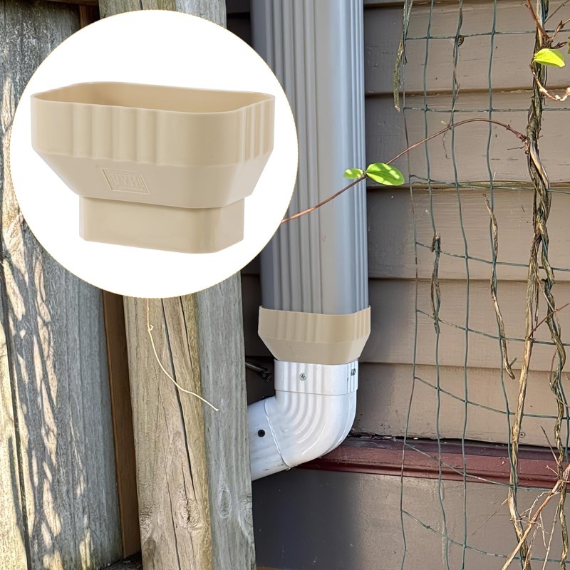 VYH 3x4 to 2x3 Gutter Downspout, Downspout to Downspout Adapter