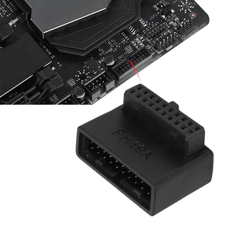 Plyisty USB 3.0 19/20 Pin Adapter Socket 90 Degree Adapter
