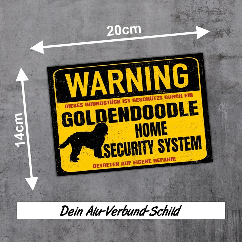Goldendoodle Sign Warning Security System Door Sign Dog Sign Warning