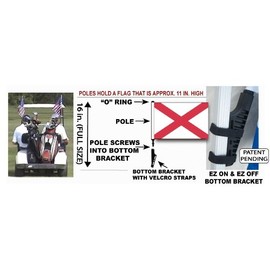 SSP Flags Alabama Golf Cart Flag EZ On & Off Bracket