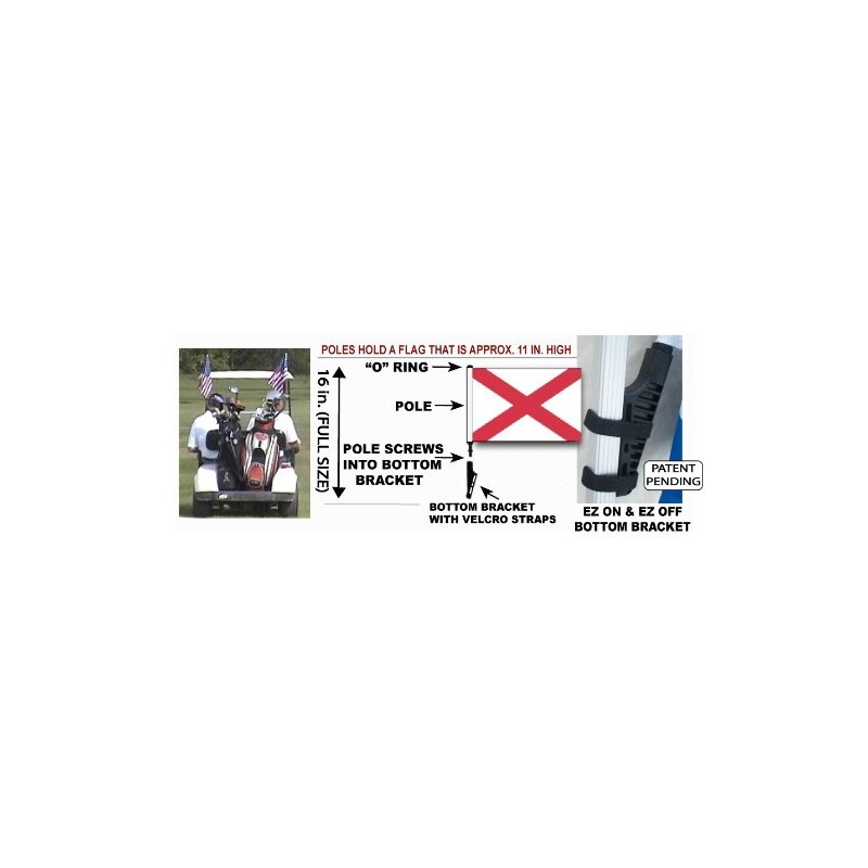 SSP Flags Alabama Golf Cart Flag EZ On & Off