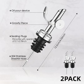 BIKALAN Pack of 2 Stainless Steel Soap Dispenser Pump Head Replacement Pump Dispenser with Hose, Dispenser Head Soap Bottle Pump (Silver)