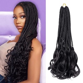 French Curly Braids 8 Pack Loose Wavy Spiral Curl Braids Crochet Deep Wave Hair Extensions Pre Stretched Bouncy Braiding Hair for Women (1B#, French Curl Braids (14in- 8Packs))