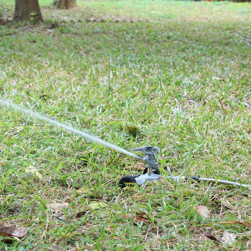STYDDI Metal Pulsating Sprinkler on in-Series Metal Wheeled Base, Adjustable