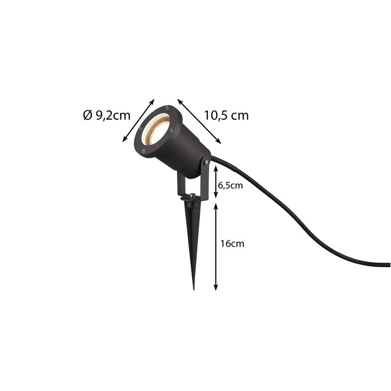 Pivoting Garden Spotlight with Ground Spike and 5 Metre Connection