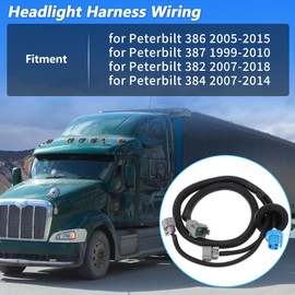 A ABSOPRO Headlight Harness for Peterbilt 386 2005-2015 for Peterbilt 387 1999-2010 Headlamp Wiring Plug for Peterbilt 382 2007-2018 No.61A3002-0474