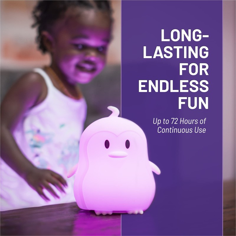 Lumipets Penguin Silicone Night Light, Color Changing Lamp for Kids