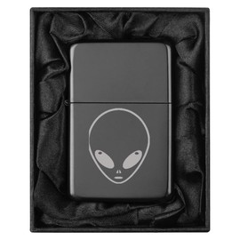 ROLYAD Lighter in Black Silk Lined Gift Box Alien Head (Black)