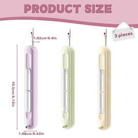3PCS Needle Threaders, Needle Threader, Needle Threaders Hand Sewing, Sewing Needle Threader, Needle Threader Tool for Hand Sewing, Knitting, Cross Stitch, Embroidery and Thread Removal (3 Colours)