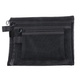 6Pcs Black Zipper Mesh Cosmetic Bags, 3 Size Mini Storage Pouch for lipstick, Key, Credit Card, Coin Purse